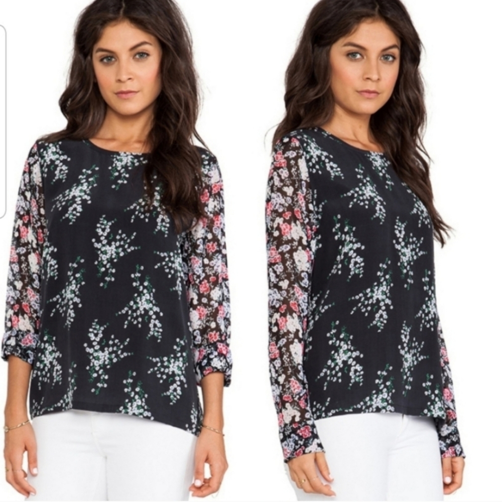 Equipment Liam Elevated Bloom 100% Silk Blouse